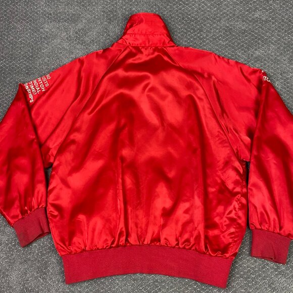 Vintage Coors Slo Pitch Satin Jacket Men's XL Fits Large Red Snap Beer Molson - Picture 12 of 15
